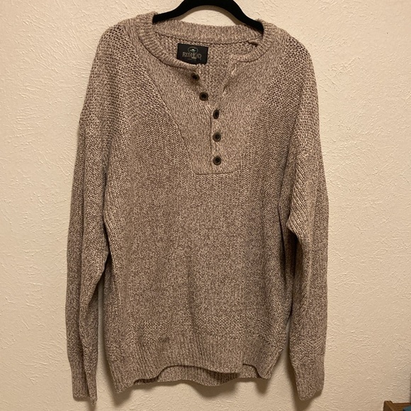 REDHEAD 1/4 Button Zip Henley Cotton Blend Pullover Fisherman Sweater Men’s L - Picture 5 of 16